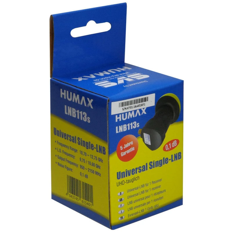 HUMAX LNB 113s Gold Single Universal, 4K UHD, LTE-Filter