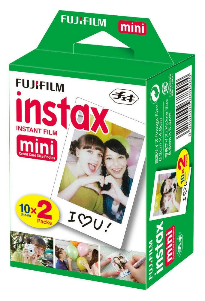 FUJI INSTAX MINI Film Glossy, 20 Stück, 46x62 mm