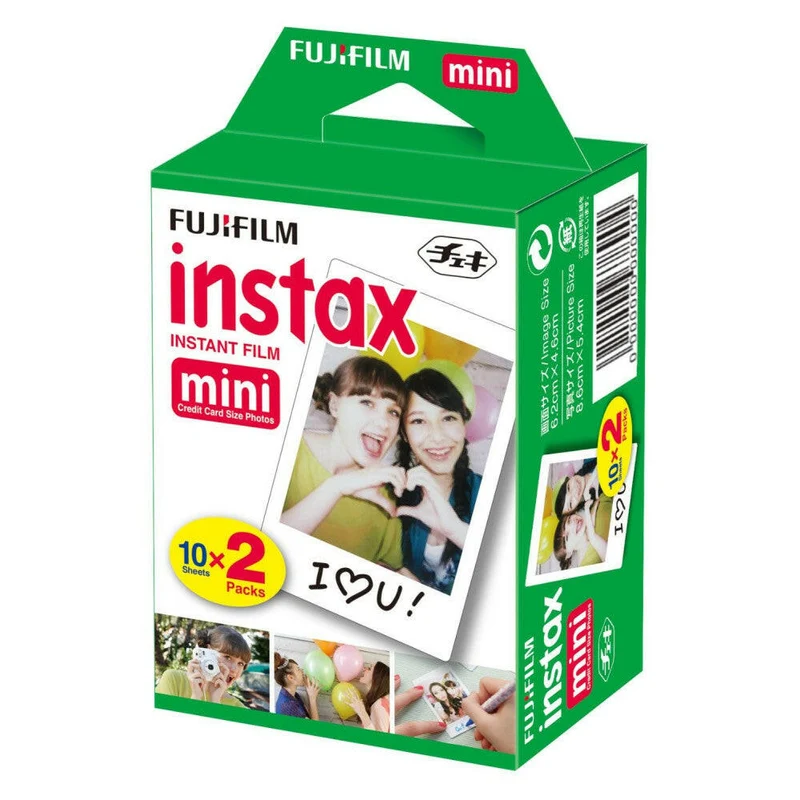 FUJI INSTAX MINI Film Glossy, 20 Stück, 46x62 mm