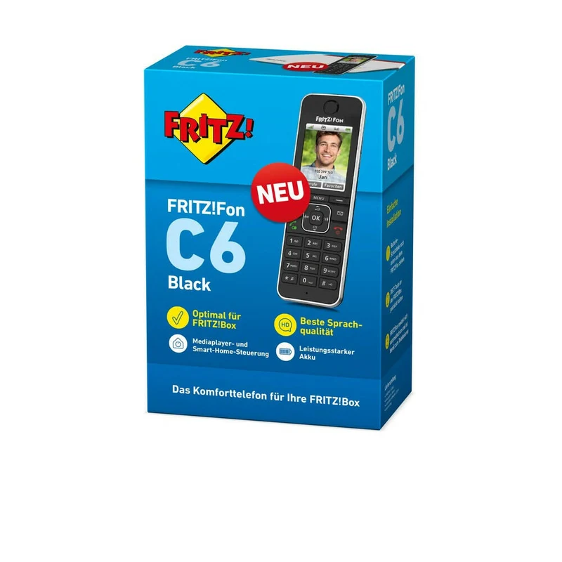 AVM FRITZ!Fon C6 Schnurlostelefon HD, Smart, Schwarz