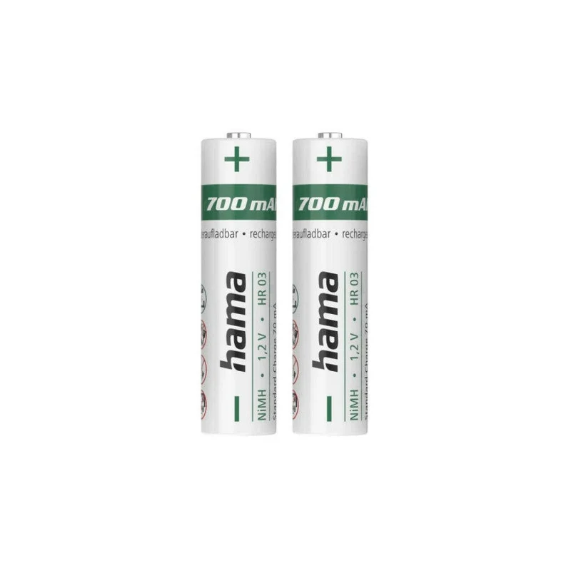 Hama NiMH Akku AAA Micro 700mAh, 2er Set, aufladbar