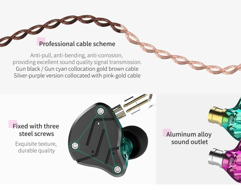 KZ ZSN Metal Hybrid Technology Earphones