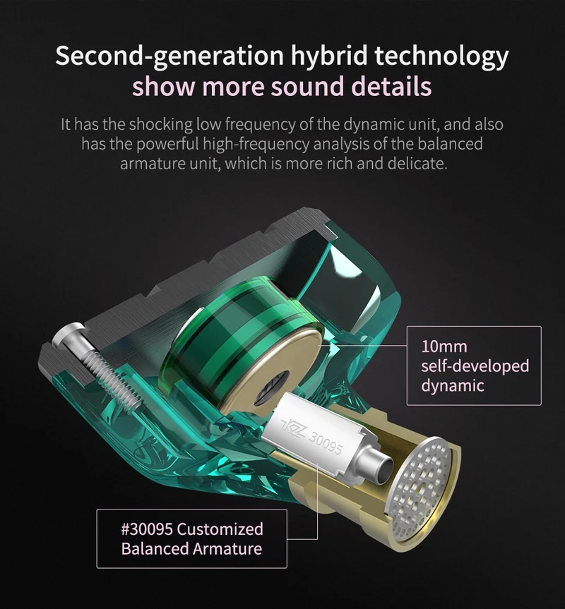 KZ ZSN Metal Hybrid Technology Earphones