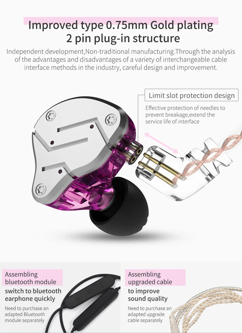 KZ ZSN Metal Hybrid Technology Earphones