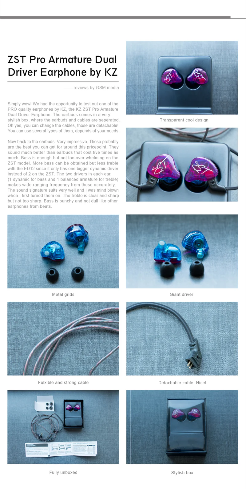 KZ ZST Pro Armature Dual Driver Earphone
