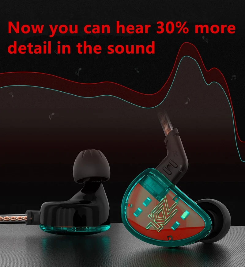 KZ AS10 5BA Balanced Armature Driver HIFI Bass Earphones