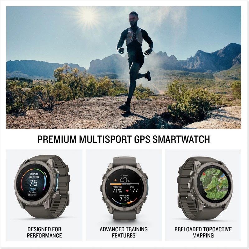 Garmin Fenix 9 51mm Titanium GPS Multisport Smartwatch Gray Bundle