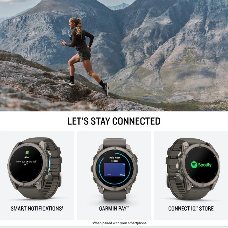 Garmin Fenix 9 51mm Titanium GPS Multisport Smartwatch Gray Bundle