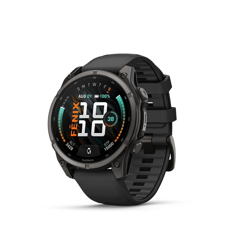 Garmin Fenix 9 47mm Carbon Gray DLC Titanium GPS Smartwatch Bundle