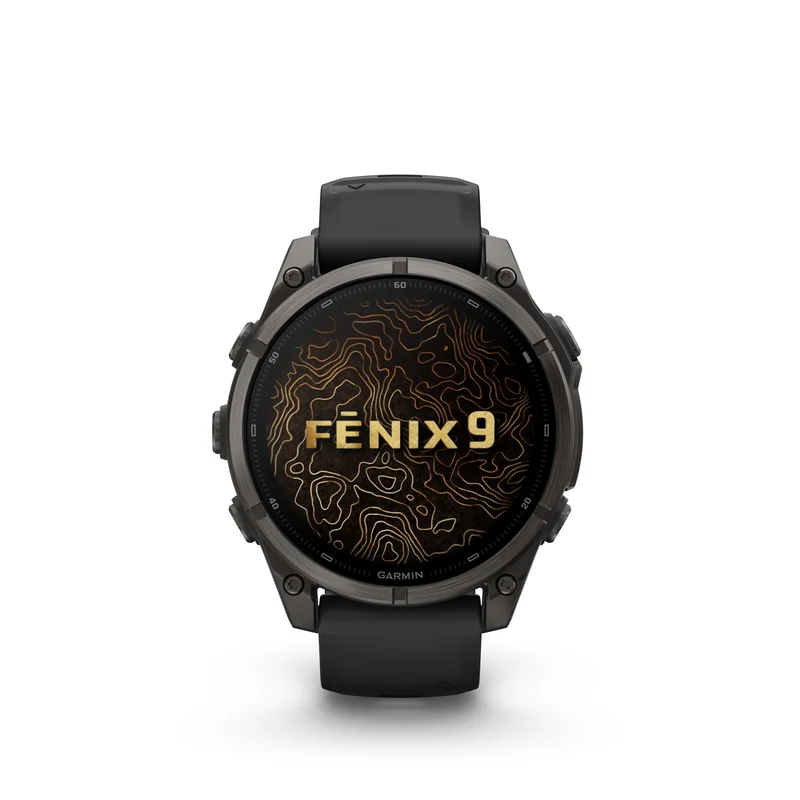 Garmin Fenix 9 47mm Carbon Gray DLC Titanium GPS Smartwatch Bundle