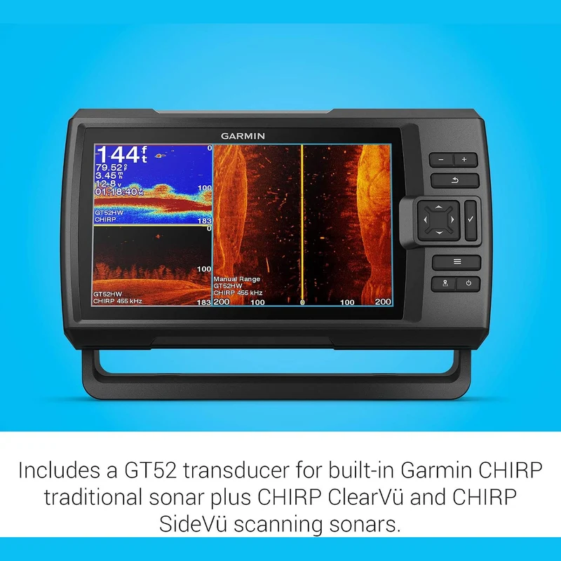 Garmin Striker Vivid 9sv, Easy-to-Use 5-inch Color Fishfinder and Sonar Transducer, Vivid Scanning Sonar Color Palettes, 9 inch (010-02554-00)