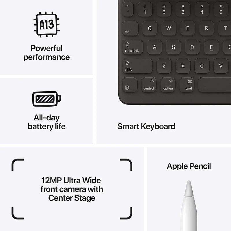 Apple 10.2" iPad (2021, 256GB, Wi-Fi, Space Gray) and Portfolio Keyboard Case