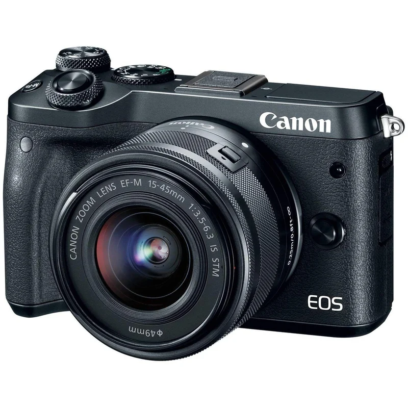Canon EOS M6 (Black) EF-M 15-45mm f/3.5-6.3 is STM Lens Kit (Renewed) - Reconditioned