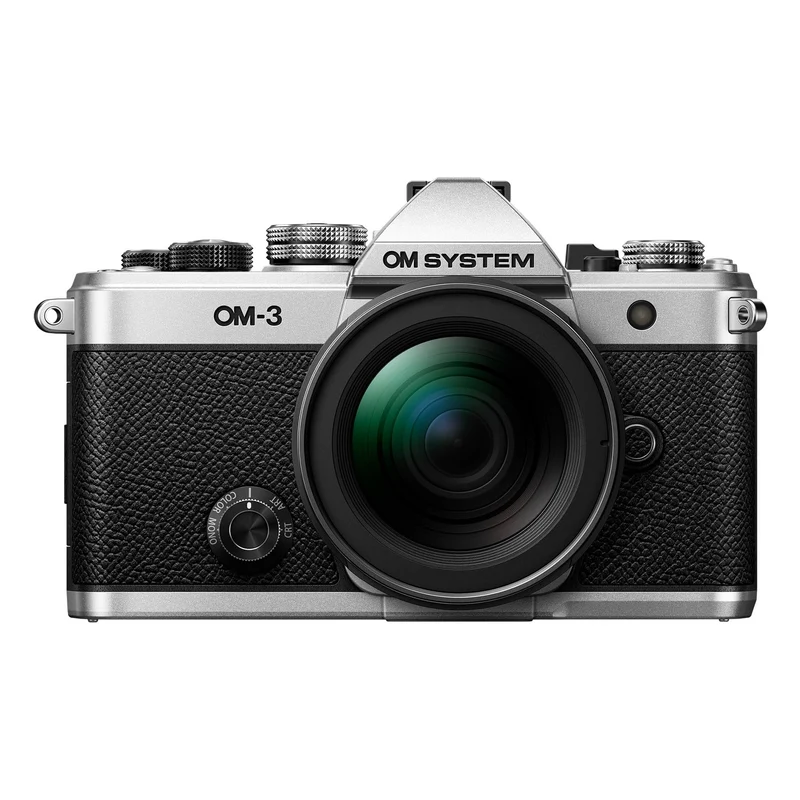 OM SYSTEM Olympus OM-3 Silver Micro Four Thirds System Camera M.Zuiko Digital ED 12-45mm F4.0 PRO kit Travel Camera Weather Sealed Design 5-Axis Image Stabilization - Reconditioned