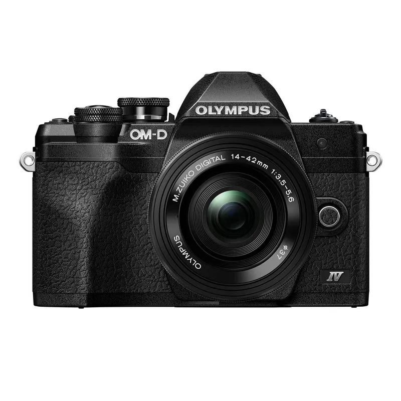 OM SYSTEM Olympus E-M10 Mark IV Black Micro Four Thirds System Camera M.Zuiko Digital ED 14-42mm F3.5-5.6 EZ kit 20MP Sensor 5-Axis Image Stabilization 4K Video Wi-Fi - Reconditioned
