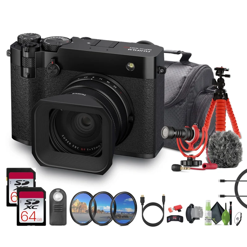 FUJIFILM GFX100RF 102MP Large Format Mirrorless Digital Camera Black Bundle