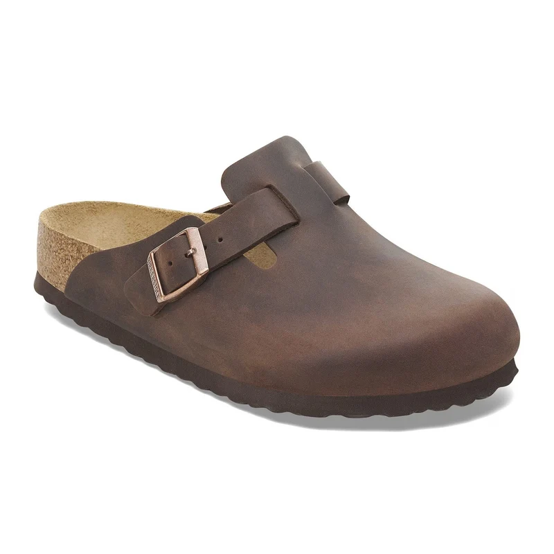 Birkenstock Unisex Boston Soft Footbed Clog, Habana Oiled Leather, EU 38 7-7.5 Women/ 5-5.5 Men - Reconditioned