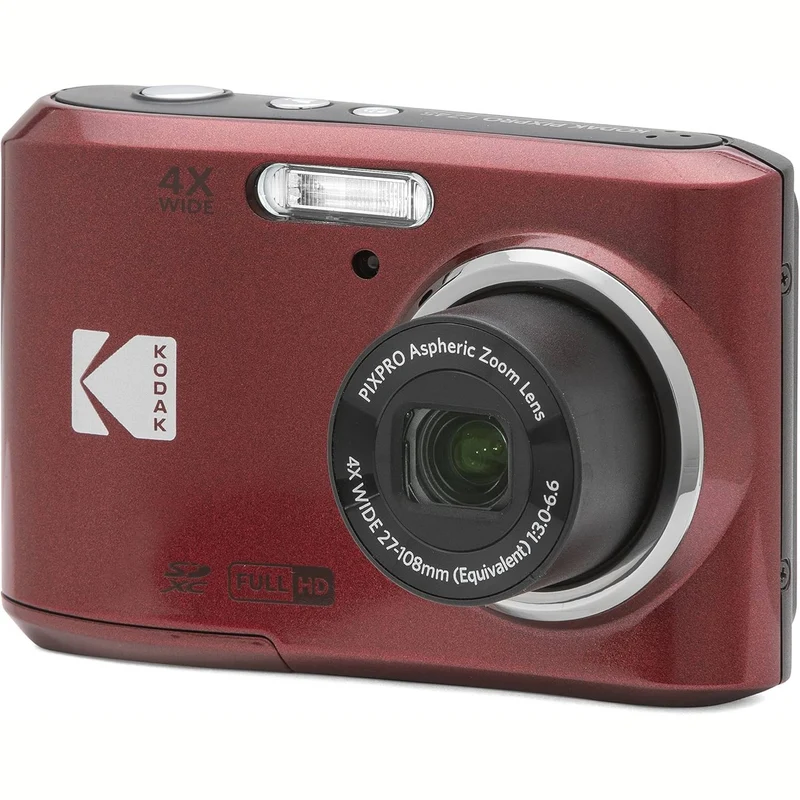 KODAK PIXPRO Friendly Zoom FZ45-RD 16MP Digital Camera with 4X Optical Zoom 27mm Wide Angle and 2.7" LCD Screen (Red) - Reconditioned