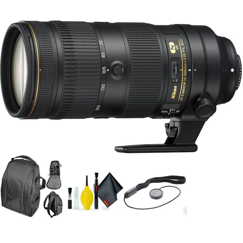 Nikon AF-S NIKKOR 70-200mm f/2.8E FL ED VR Lens + Deluxe Lens Cleaning Kit Bundle