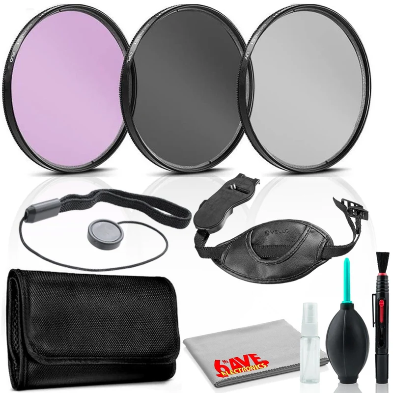 30mm Filter Kit Bundle with Lens Cap Keeper, Hand Strap, and Lens Cleaning Kit