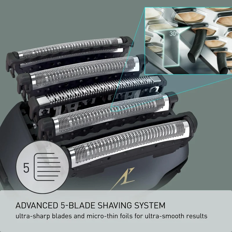 Panasonic ESLV97K Arc5 Wet/Dry 5 blade Electric Shaver (Matte Black) Bundle with Cleaning Cloth