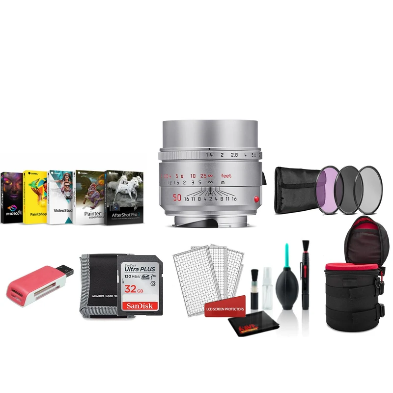 Leica Summilux-M 50mm f/1.4 ASPH. Lens (Silver) with Filter Kit and More