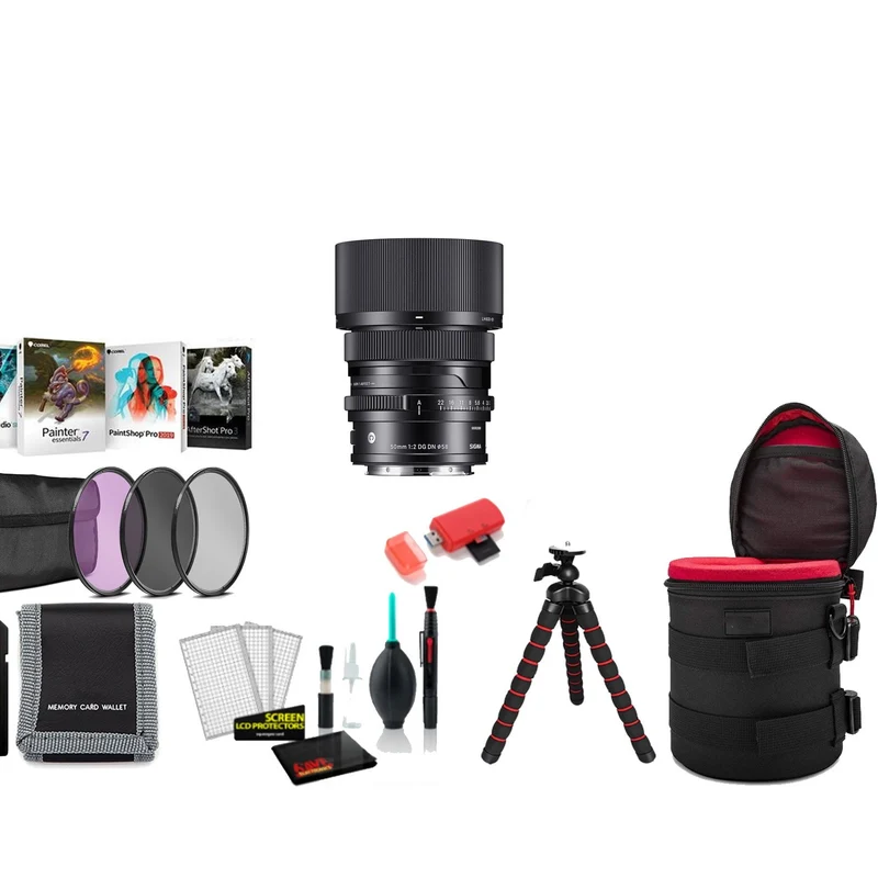 Sigma 50mm f/2 DG DN Contemporary Lens (Leica L) with Tripod