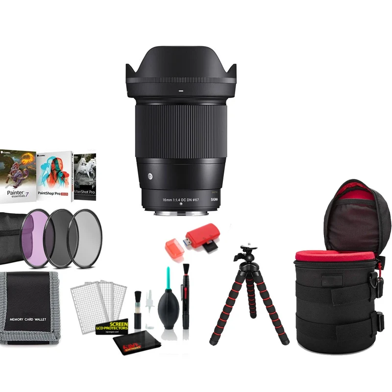 Sigma 16mm f/1.4 DC DN Contemporary Lens (FUJIFILM X) with Filter Kit