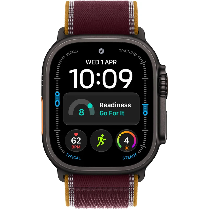 Apple Watch Ultra 4 49mm Black Titanium Case GPS + Cellular Trail Loop (S/M) [Burgundy]
