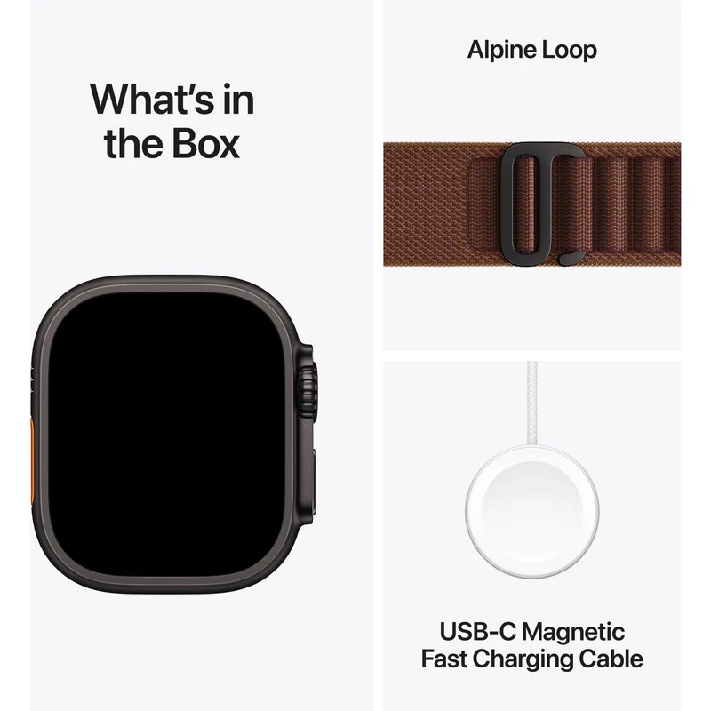 Apple Watch Ultra 4 49mm Black Titanium Case GPS + Cellular Alpine Loop (S) [Burgundy]
