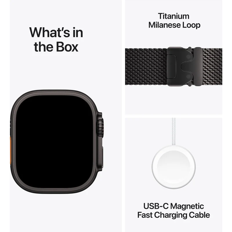 Apple Watch Ultra 4 49mm Black Titanium Case GPS + Cellular Black Titanium Milanese Loop (S)