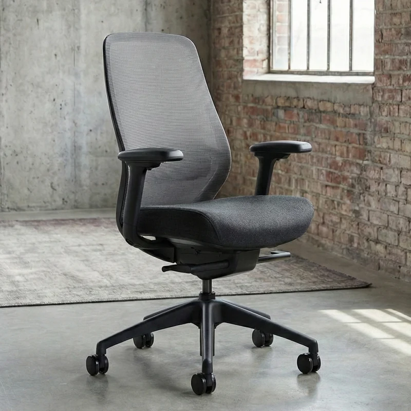 Desky CoilFlex Ergonomic Office Chair - Black / Headrest