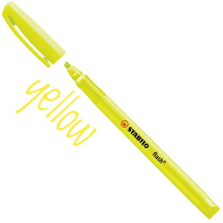 Stabilo Flash Highlighters Pen Yellow Chisel Tip Pack 10