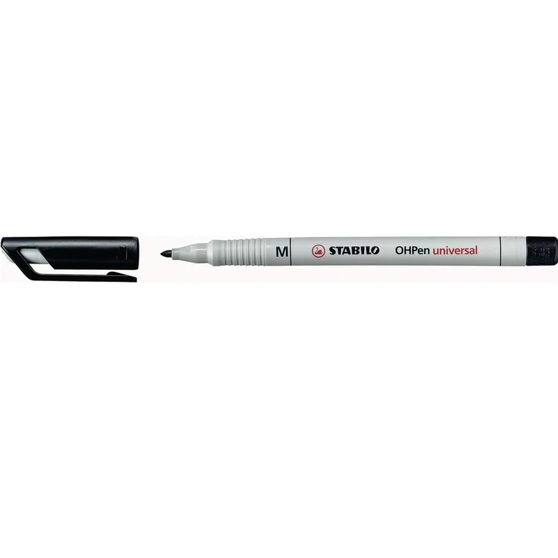 Stabilo Universal Overhead Projector OHP Soluble Marker Pen Medium Black Box 10