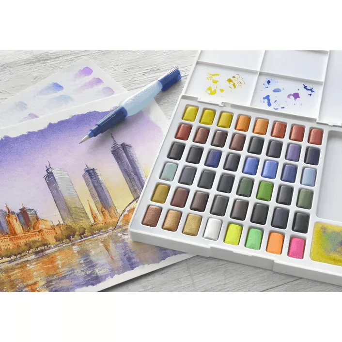 Faber-Castell Creative Studio Watercolour Paint Set 48 + Water Brush
