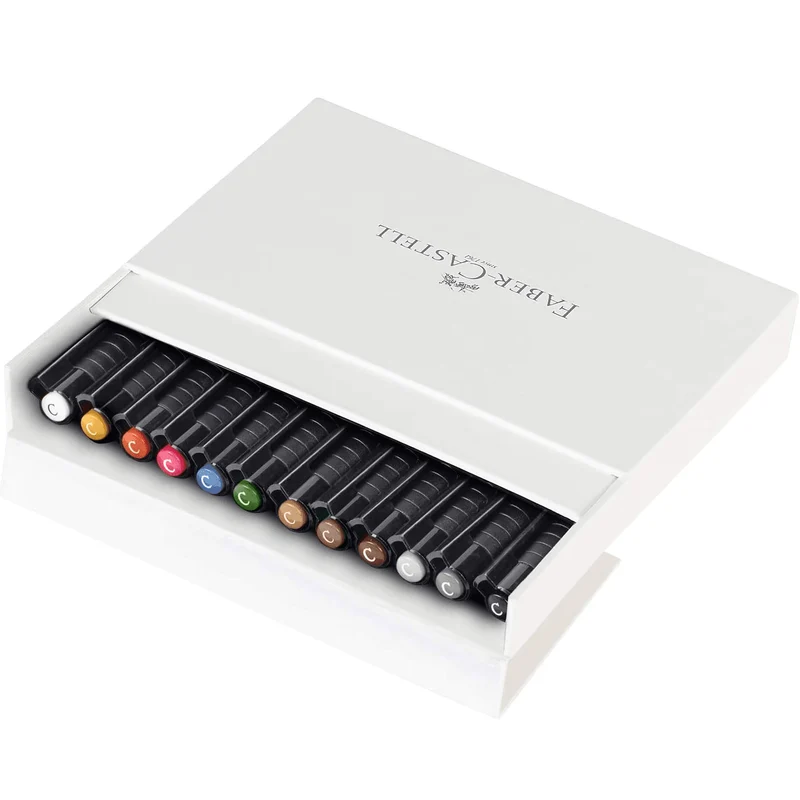 Faber-Castell Creative Studio Pitt Artist Pens Calligraphy Studio Box 12 Assorted Colours