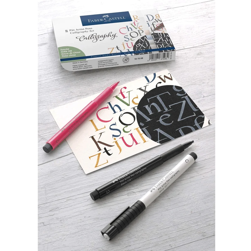 Faber-Castell Creative Studio Pitt Artist Pens Calligraphy Studio Box 12 Assorted Colours
