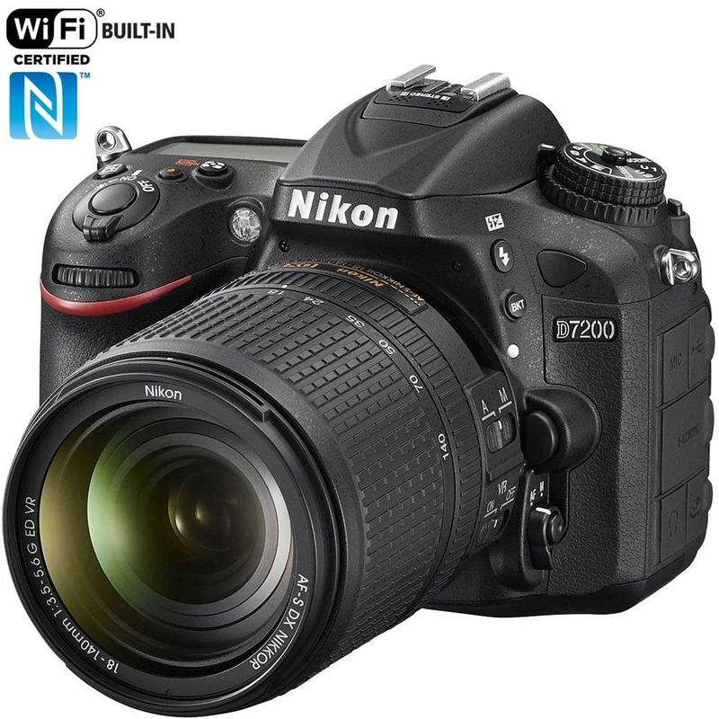 Nikon D7200 24.2 MP DX-Format Digital SLR Camera with 18-140mm VR Lens (Black)(Renewed) - Reconditioned