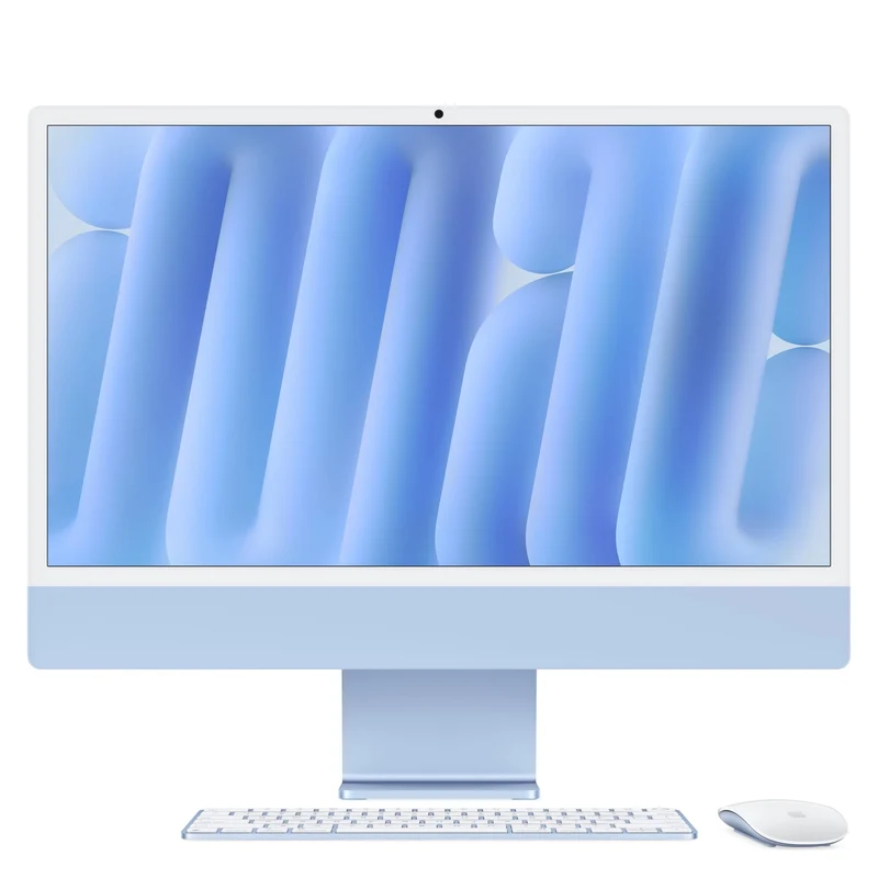 Apple 2024 iMac All-in-One Desktop Computer with M4 chip with 10-core CPU and 10-core GPU: Built for Apple Intelligence, 24-inch Retina Display, 16GB Unified Memory, 256GB SSD Storage; Blue - Refurbished