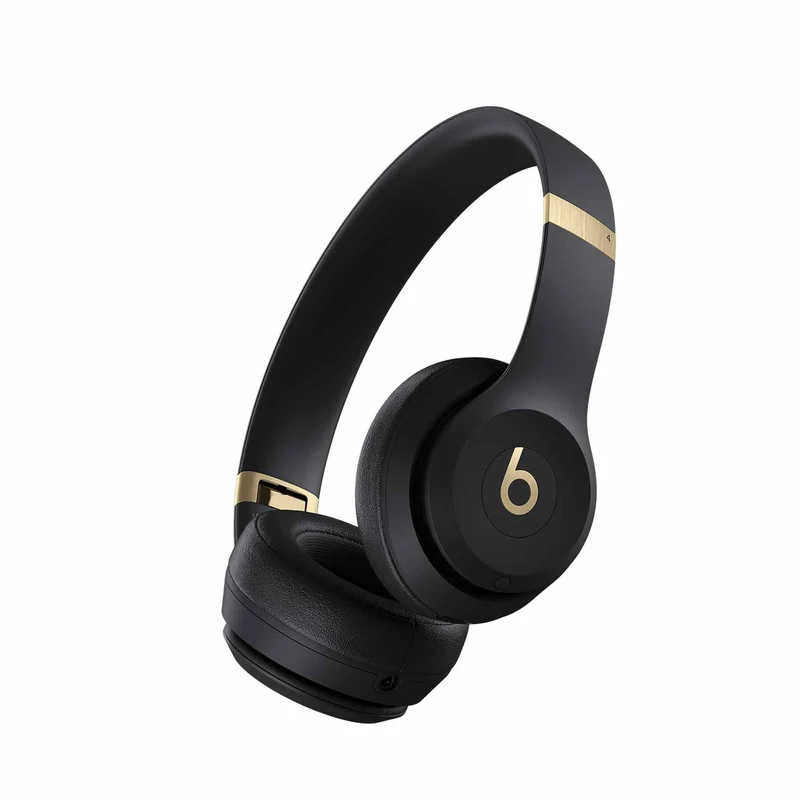 Beats Solo 4 - Wireless Bluetooth On-Ear Headphones, Apple & Android Compatible, Up to 50 Hours of Battery Life - Black & Gold - Reconditioned