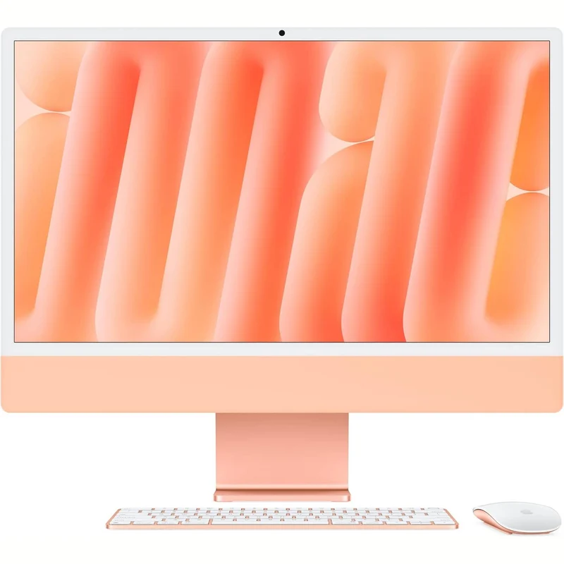 Apple 2024 iMac All-in-One Desktop Computer with M4 chip with 10-core CPU and 10-core GPU: Built for Apple Intelligence, 24-inch Retina Display, 16GB Unified Memory, 256GB SSD Storage; Orange - Reconditioned