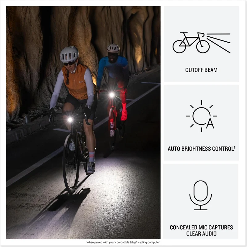 Garmin Varia™ Vue, Cycling Headlight and 4k Camera, Light Intensity up to 600 Lumens, Crystal-Clear Video Recording, Incident Detection While Cycling