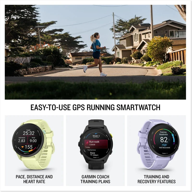 Garmin Forerunner® 70, Easy-to-Use GPS Running Smartwatch, Advanced Training Metrics and Recovery Insights, Up to 13 Days of Battery Life, Citron