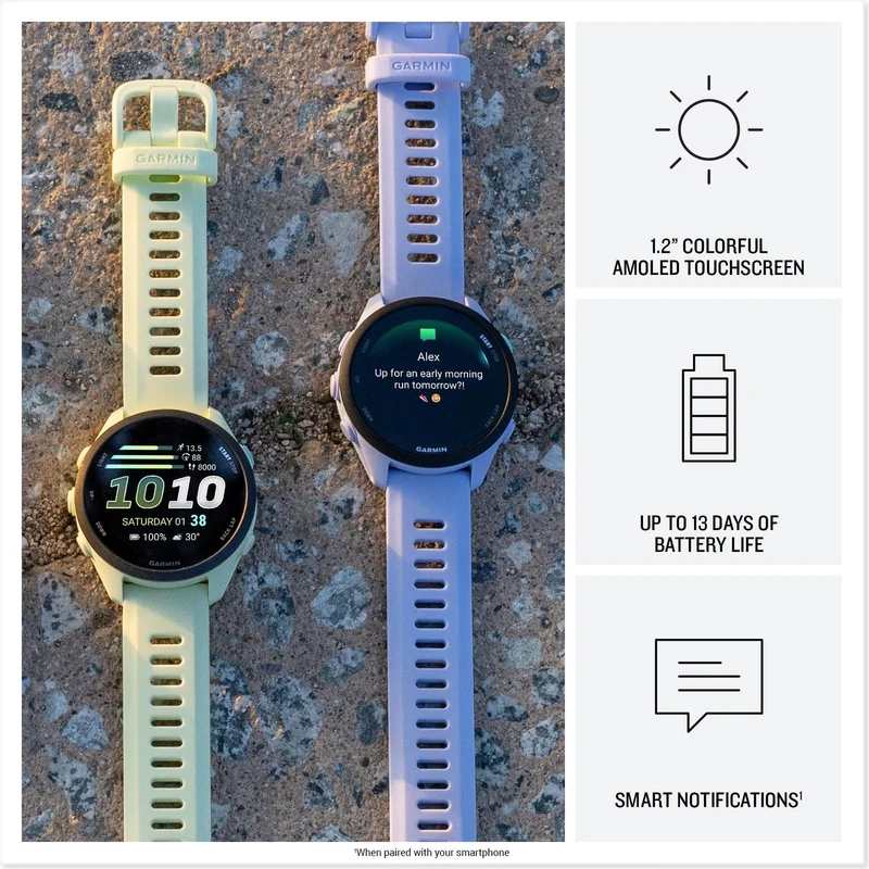 Garmin Forerunner® 70, Easy-to-Use GPS Running Smartwatch, Advanced Training Metrics and Recovery Insights, Up to 13 Days of Battery Life, Citron