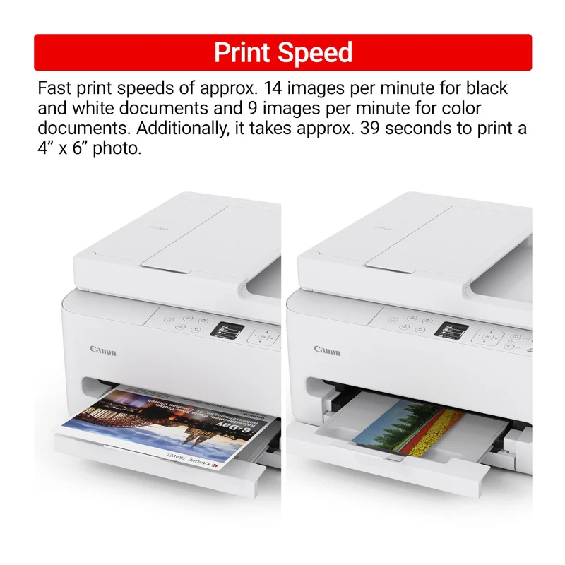 Canon PIXMA TR7120 Wireless Color Inkjet Printer for Duplex Printing, White - Home Printer with Copier/Scanner, Auto Document Feeder, Compact Design, Intuitive Control Panel