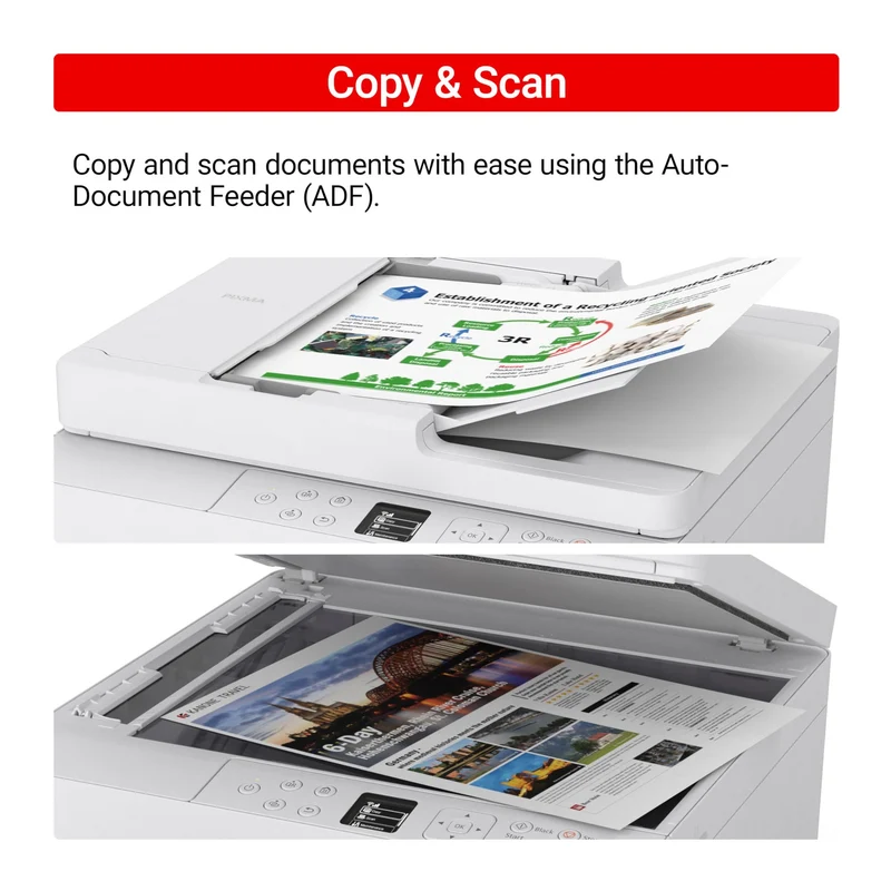 Canon PIXMA TR7120 Wireless Color Inkjet Printer for Duplex Printing, White - Home Printer with Copier/Scanner, Auto Document Feeder, Compact Design, Intuitive Control Panel