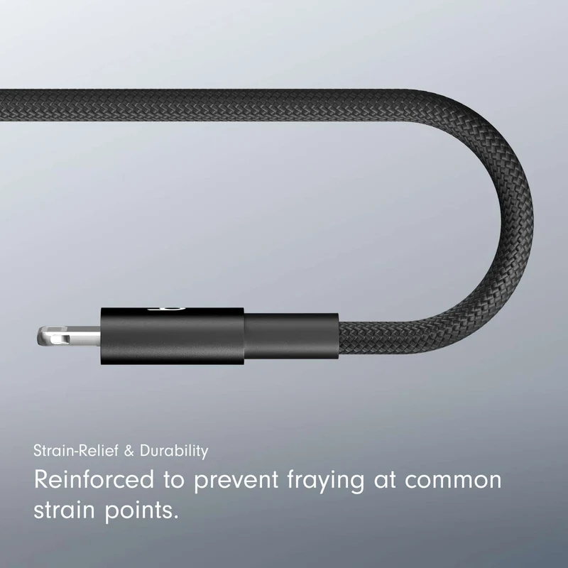 Beats USB-C to Lightning Woven Cable Fast Charging Durable/Tangle-Free Compatible Charger for Apple Devices w Lightning Ports (1.5 m, 5 ft) - Bolt Black