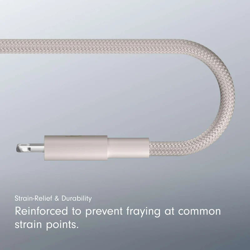 Beats USB-C to Lightning Woven Cable Fast Charging Durable/Tangle-Free Compatible Charger for Apple Devices w Lightning Ports (1.5 m, 5 ft) - Surge Stone