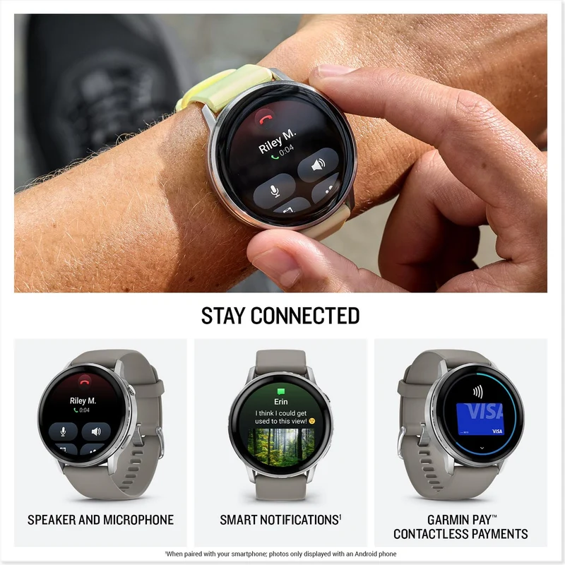 Garmin Venu® 4, 45mm, Advanced Health and Fitness GPS Smartwatch, Bright and Colorful Display, Built-in Flashlight, 12 Days of Battery Life, Silver with Silver Gray Silicone Band