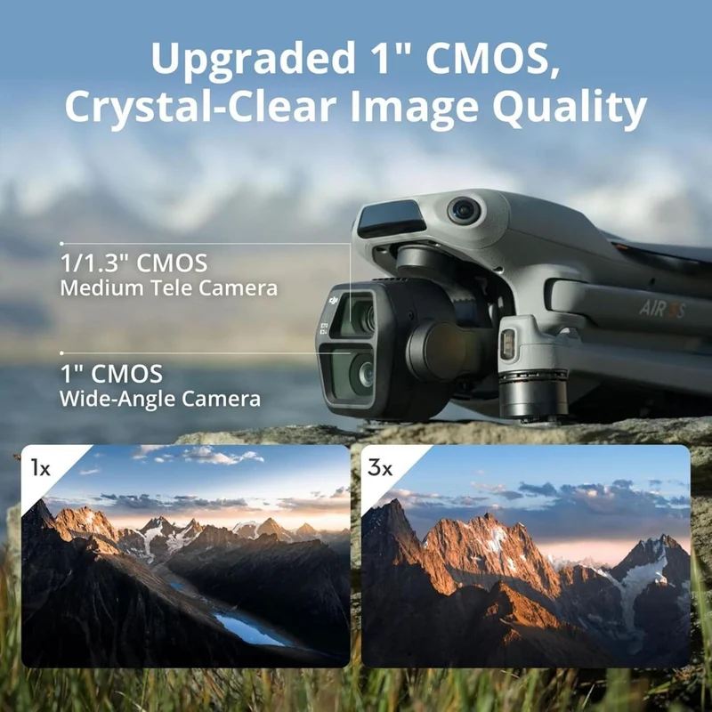 DJI Air 3S Drone Fly More Combo RC 2 Dual Camera 4K Travel Photography